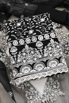 Black embroidered organza salwar