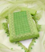 Green embroidered organza salwar