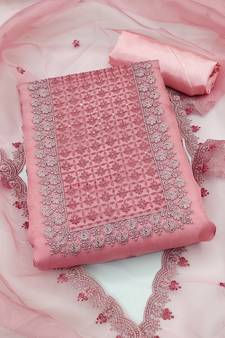 Pink embroidered organza salwar