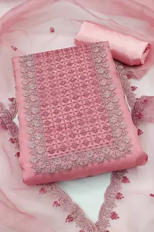 Pink embroidered organza salwar