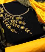 Black woven cotton salwar