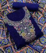 Blue woven jacquard salwar