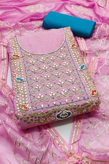 Pink embroidered cotton salwar