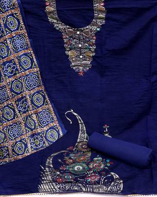 Blue woven jacquard salwar 2