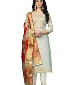 Grey hand woven chanderi salwar