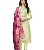 Green hand woven chanderi salwar