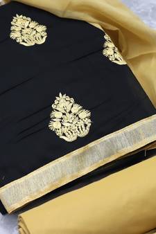 Black embroidered cotton salwar