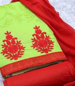 Green embroidered cotton salwar