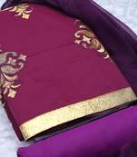 Violet embroidered cotton salwar