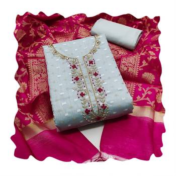 Teal-blue woven jacquard salwar 4