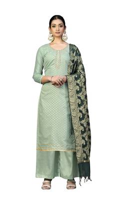 Light-green hand woven jacquard salwar 1