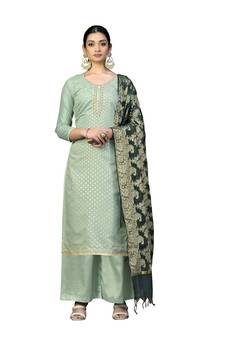 Light-green hand woven jacquard salwar