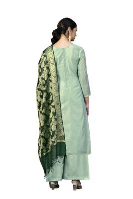 Light-green hand woven jacquard salwar 3