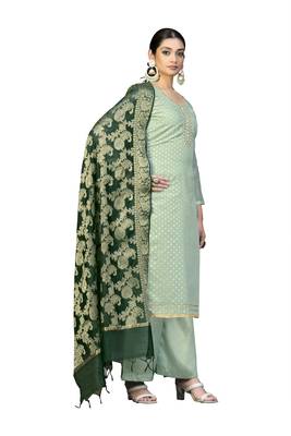 Light-green hand woven jacquard salwar 4