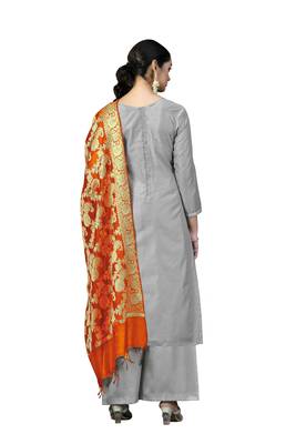 Grey hand woven jacquard salwar 3