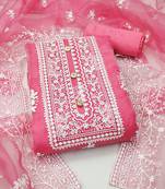 Light-pink embroidered organza salwar