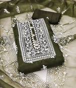 Mehendi embroidered organza salwar