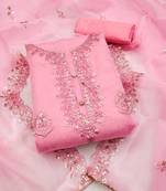 Pink embroidered organza salwar