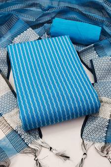 Blue woven jacquard salwar
