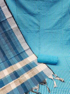 Blue woven jacquard salwar 2