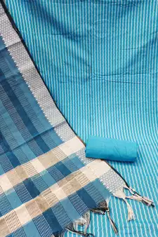 Blue woven jacquard salwar