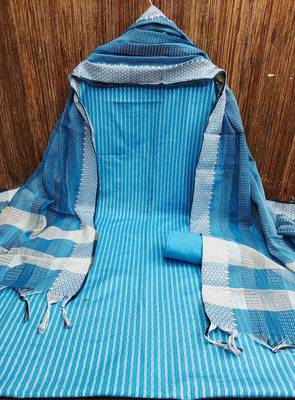 Blue woven jacquard salwar 3