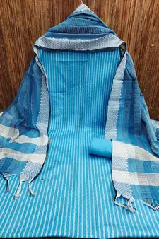 Blue woven jacquard salwar