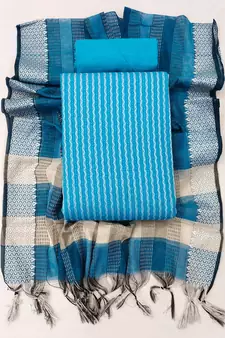 Blue woven jacquard salwar