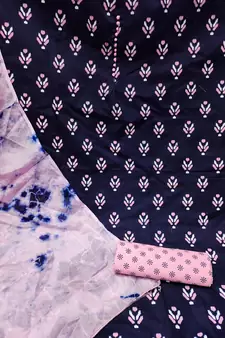 Blue woven cotton salwar
