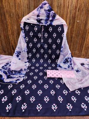 Blue woven cotton salwar 1
