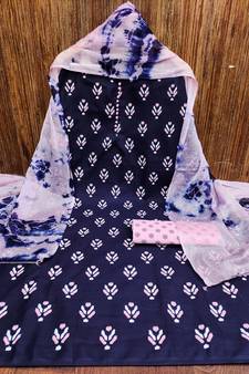 Blue woven cotton salwar
