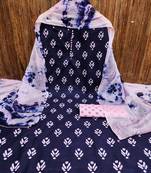 Blue woven cotton salwar