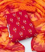 Red woven cotton salwar