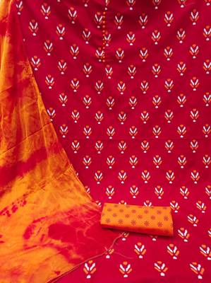 Red woven cotton salwar 2