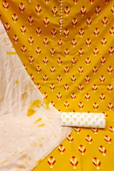 Yellow woven cotton salwar