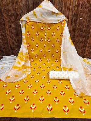 Yellow woven cotton salwar 3