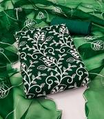 Green embroidered organza salwar