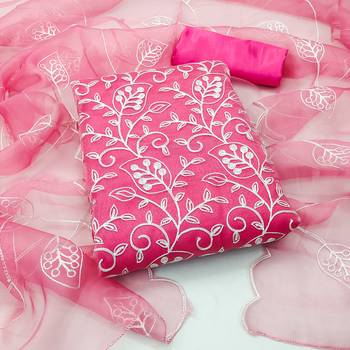 Pink embroidered organza salwar 1