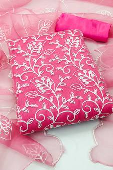 Pink embroidered organza salwar