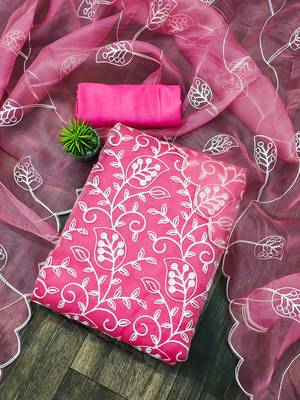Pink embroidered organza salwar 2