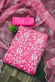 Pink embroidered organza salwar
