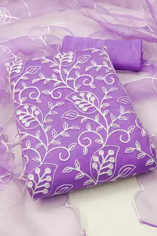 Purple embroidered organza salwar