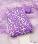 Purple embroidered organza salwar