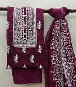 Magenta embroidered organza salwar