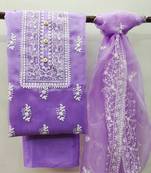 Purple embroidered organza salwar