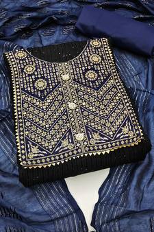 Black embroidered chanderi salwar