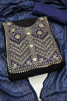 Black embroidered chanderi salwar