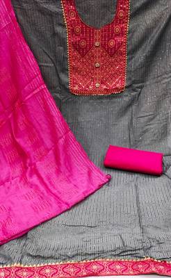 Grey embroidered chanderi salwar 2