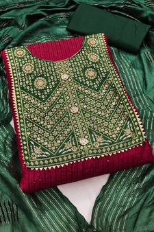 Magenta embroidered chanderi salwar