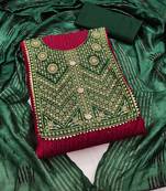 Magenta embroidered chanderi salwar